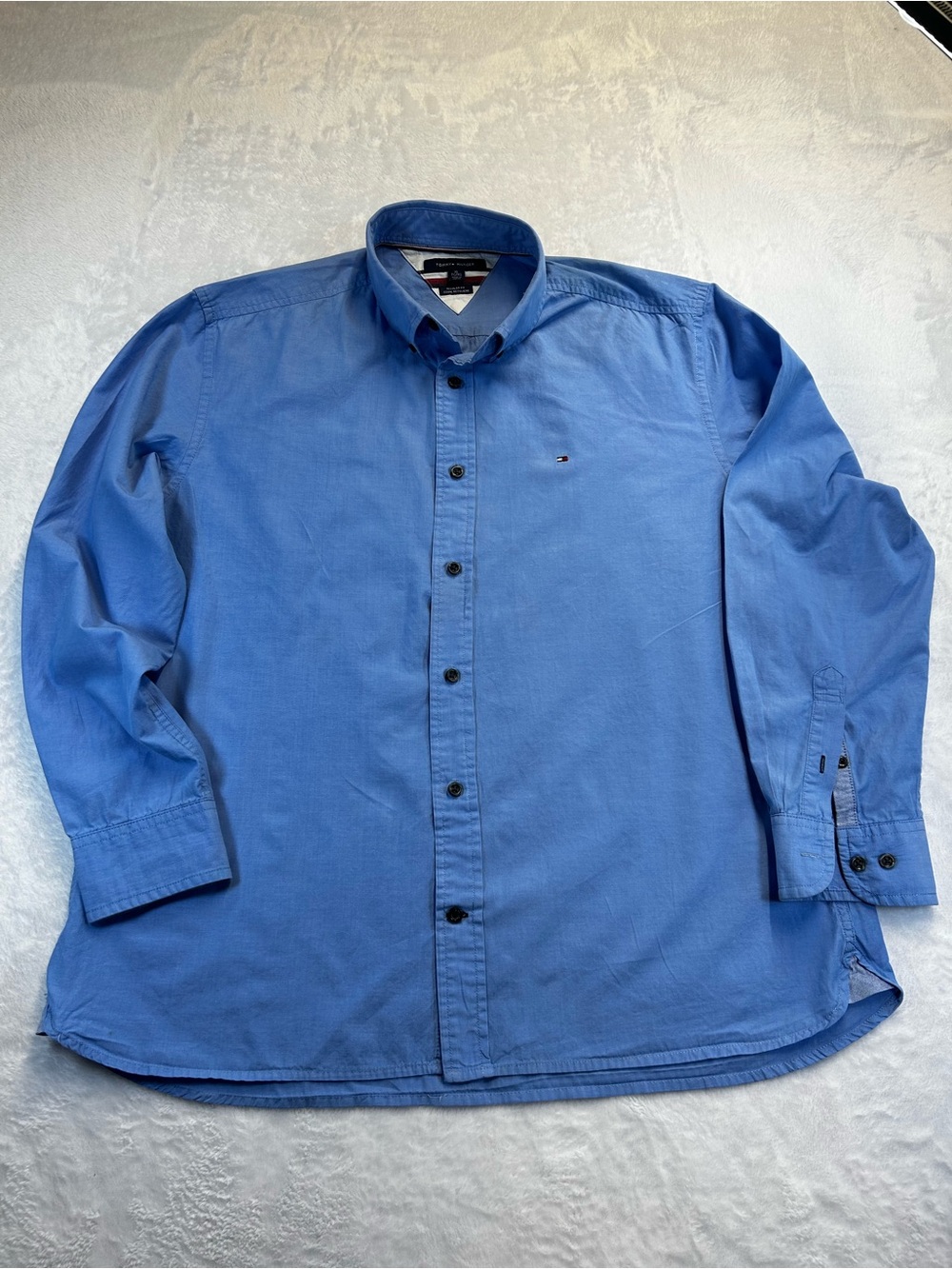 Tommy Hilfiger Men’s Oxford Button-Down Shirt in Blue XL